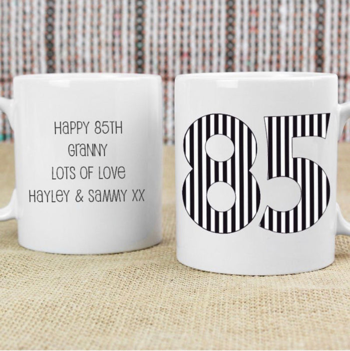 Personalised 85th Birthday Mug - Monotone