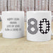 Personalised 80th Birthday Mug - Monotone