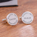 Engraved Happy 70th Birthday Cufflinks - Silver Finish