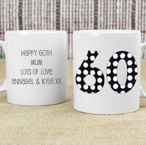 Personalised 60th Birthday Mug - Monotone