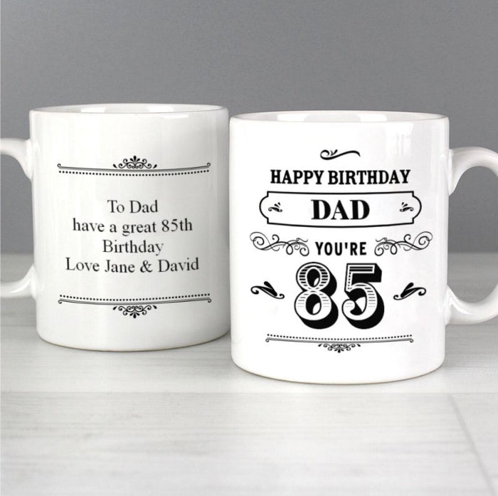 Personalised 85th Birthday Vintage Mug
