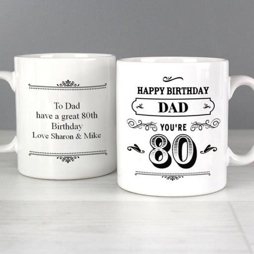 Personalised 80th Birthday Vintage Mug