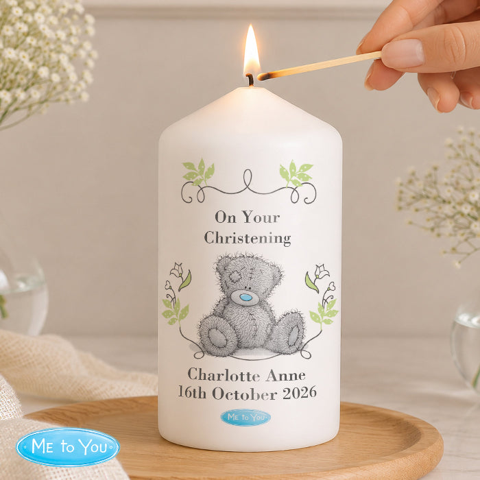 Personalised Me To You Christening Pillar Candle