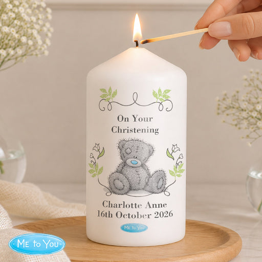 Personalised Me To You Christening Pillar Candle
