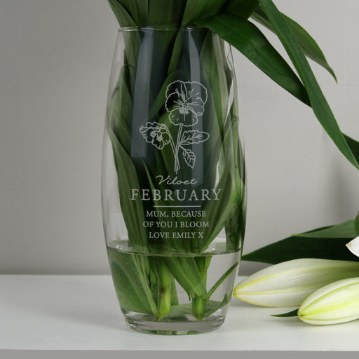 Personalised Birth Flower Bullet Vase