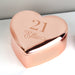 Personalised 21st Birthday Heart Trinket Box - Rose Gold