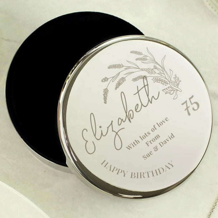 Personalised 75th Birthday Trinket Box - Any Message