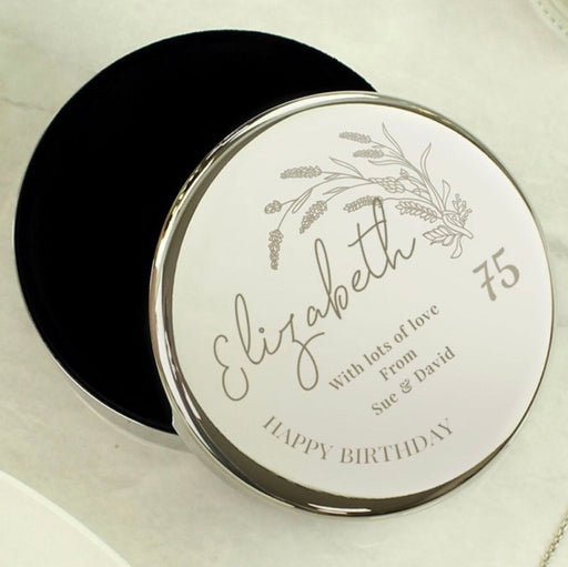 Personalised 75th Birthday Trinket Box - Any Message