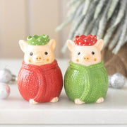 Christmas Pigs in Blankets Salt and Pepper Shakers Set