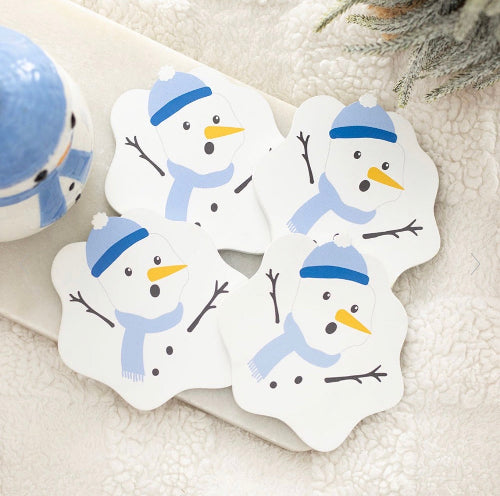 Christmas Melting Snowman Coaster Set