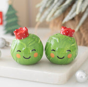 Christmas Brussels Sprout Salt and Pepper Shakers Set