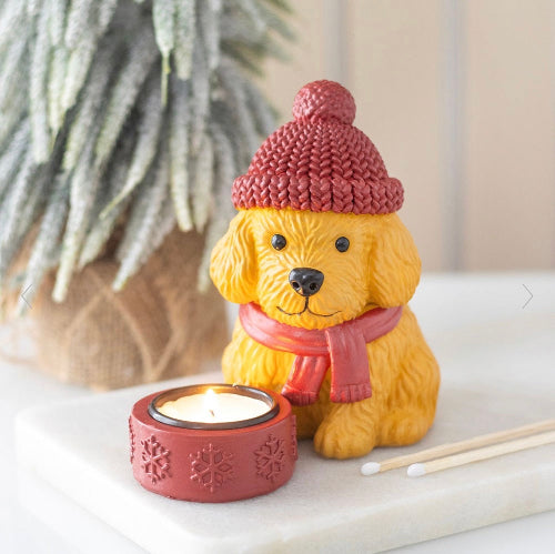 Christmas Winter Puppy Tealight Holder