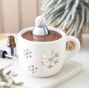 Christmas Snowman Hot Chocolate Oil Burner & Wax Melt Warmer