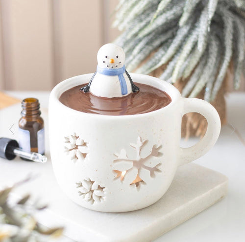 Christmas Snowman Hot Chocolate Oil Burner & Wax Melt Warmer