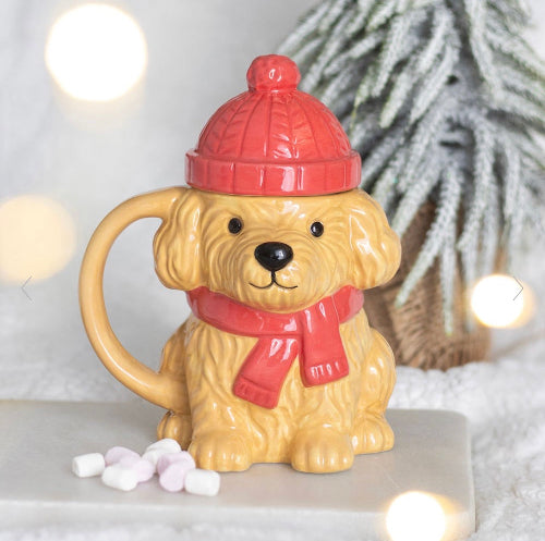 Christmas Winter Puppy Lidded Mug