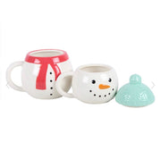 Set of 2 Christmas Winter Snowman Stacking Mugs