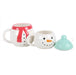 Set of 2 Christmas Winter Snowman Stacking Mugs