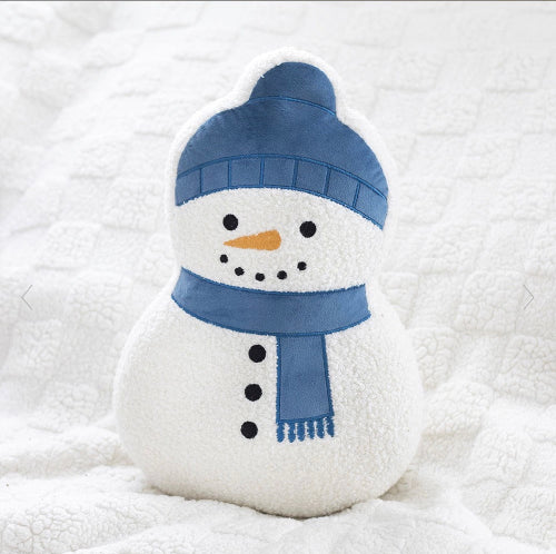 Christmas Snowman Shaped Boucle Cushion