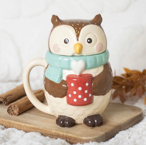 Creature Comforts Autumn Oliver Owl Lidded Mug