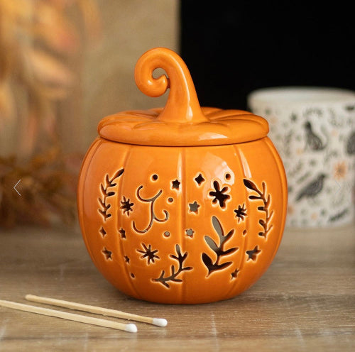 Autumn Orange Folk Pumpkin Oil Burner & Wax Melt Warmer