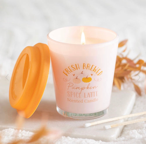 Autumn Fresh Brewed Pumpkin Spice Latte Lidded Candle - Home Fragrance 