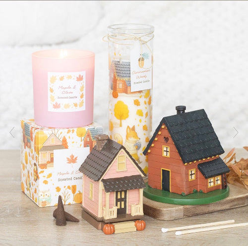Autumn Brown House Incense Cone Burner