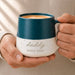 Personalised Handmade Blue Speckled Ceramic Mug - Any Message
