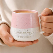 Personalised Handmade Pink Speckled Ceramic Mug - Any Message