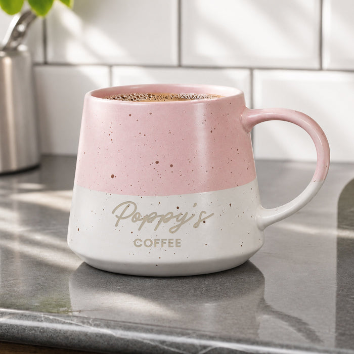 Personalised Handmade Pink Speckled Ceramic Mug - Any Message