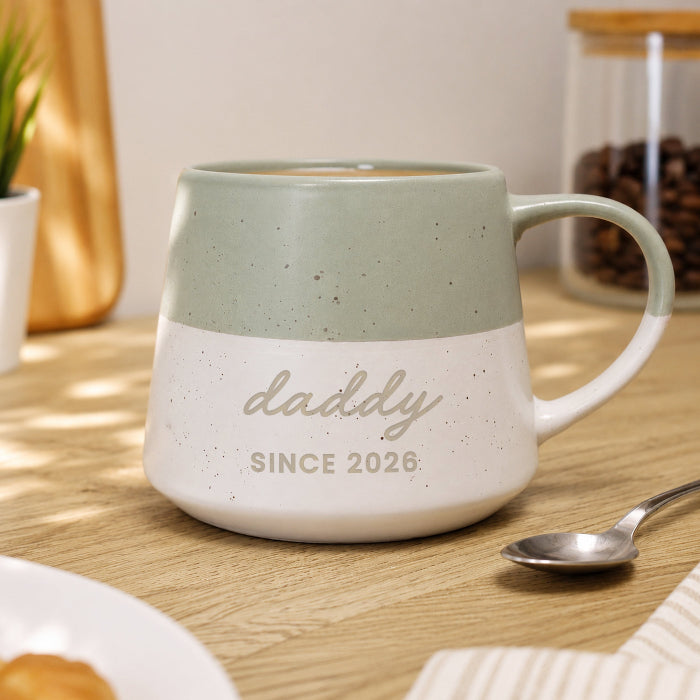 Personalised Handmade Green Speckled Ceramic Mug - Any Message