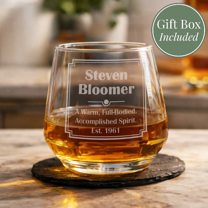 Personalised Birthday Tumbler Glass - Any Message - Gift Boxed