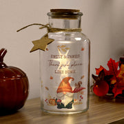 Personalised Autumn Gonk LED Light Up Jar Decoration