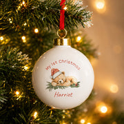 Personalised Baby’s First Christmas Bauble - Sleepy Bear