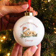 Personalised Baby’s First Christmas Bauble - Sleepy Bear