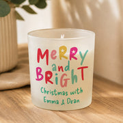 Personalised Merry & Bright Christmas Candle Jar
