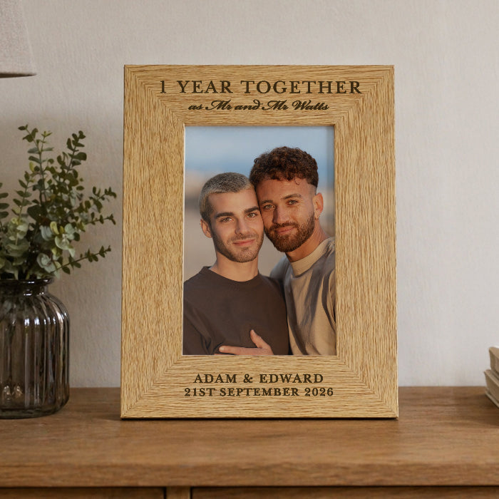 1st Anniversary Photo Frame - Personalised