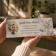 Personalised Memorial Angel Photo Upload Wooden Ornament