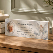 Personalised Memorial Angel Photo Upload Wooden Ornament