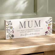 Personalised Wild Flowers Design Mum Ornament - Any Message