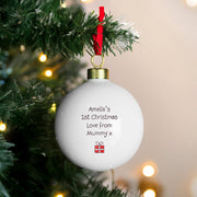 Personalised My 1st Christmas 2026 Bauble - Teddy Bear