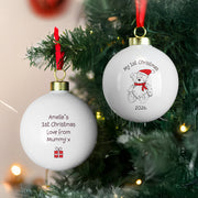Personalised My 1st Christmas 2026 Bauble - Teddy Bear