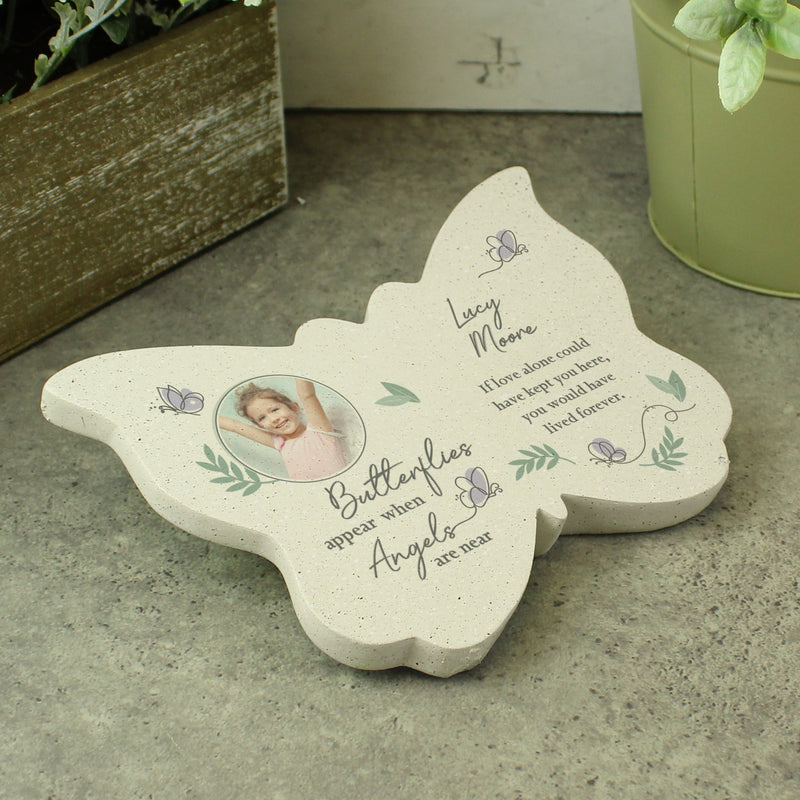 Personalised Butterflies Appear Photo Upload Memorial Butterfly Grave Ornament 