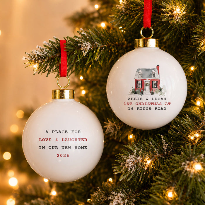 First Christmas in New Home Bauble - Water Colour House