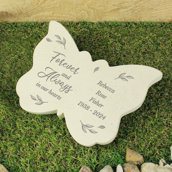 Personalised Forever and Always Butterfly Memorial Grave Ornament