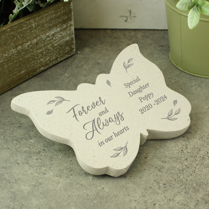 Personalised Forever and Always Butterfly Memorial Grave Ornament