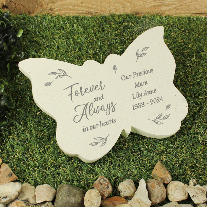 Personalised Forever and Always Butterfly Memorial Grave Ornament