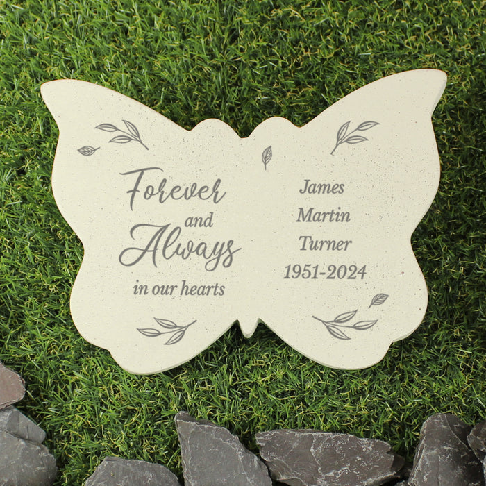 Personalised Forever and Always Butterfly Memorial Grave Ornament