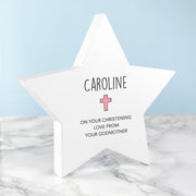 Personalised Religious Star Keepsake - Pink