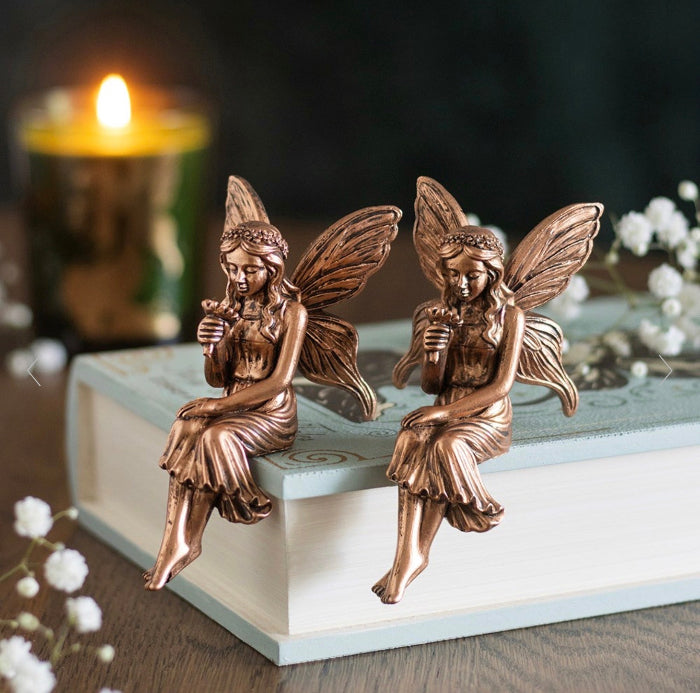 Set of 2 Fairy Shelf Sitter Ornaments - Gift For Her