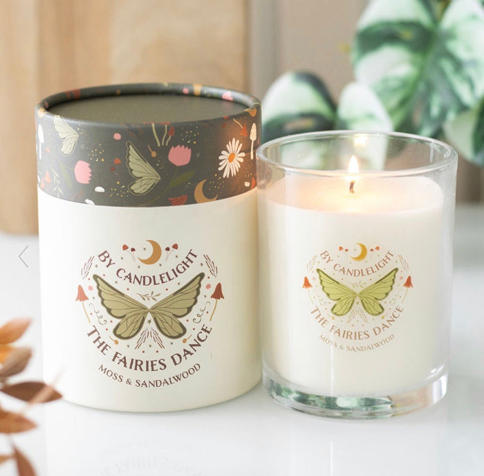 Fairy Wing Moss & Sandalwood Candle - Gift For Her